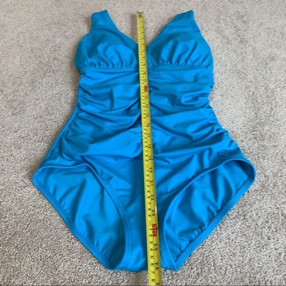 JANTZEN Blue one piece swimwear swimsuit Sz 8 - Picture 6 of 11